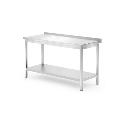Nástěnný stůl s policí – přišroubovaný, hloubka 700 mm, HENDI, Profi Line, 1400x700x(H)850mm | 812747